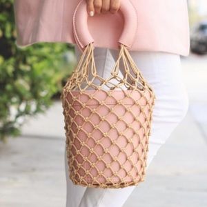 Light Pink and Rope bucket bag